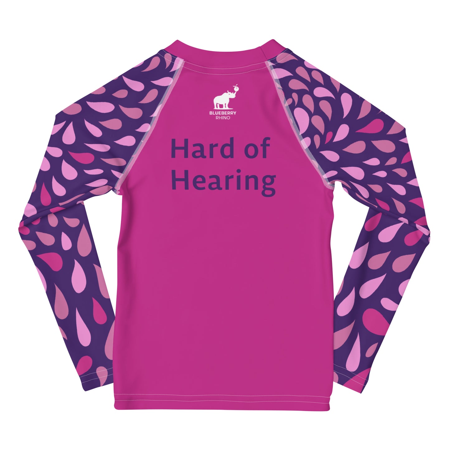 Hard of Hearing - Pink Drop Kids Rash Guard