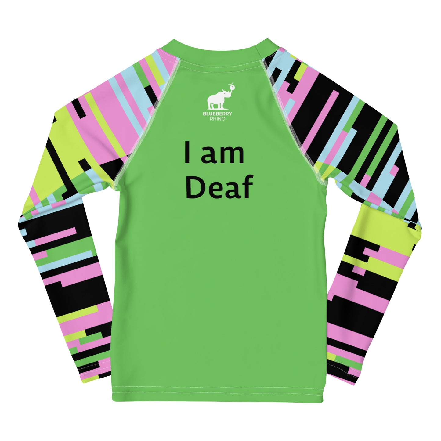 I am Deaf - Green Kids Rash Guard
