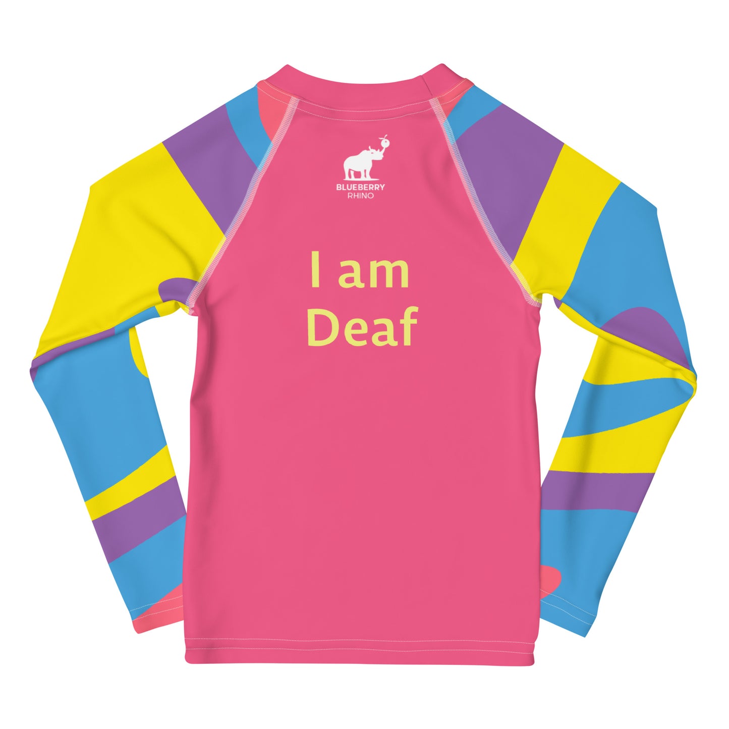 I am Deaf - Pink Kids Rash Guard