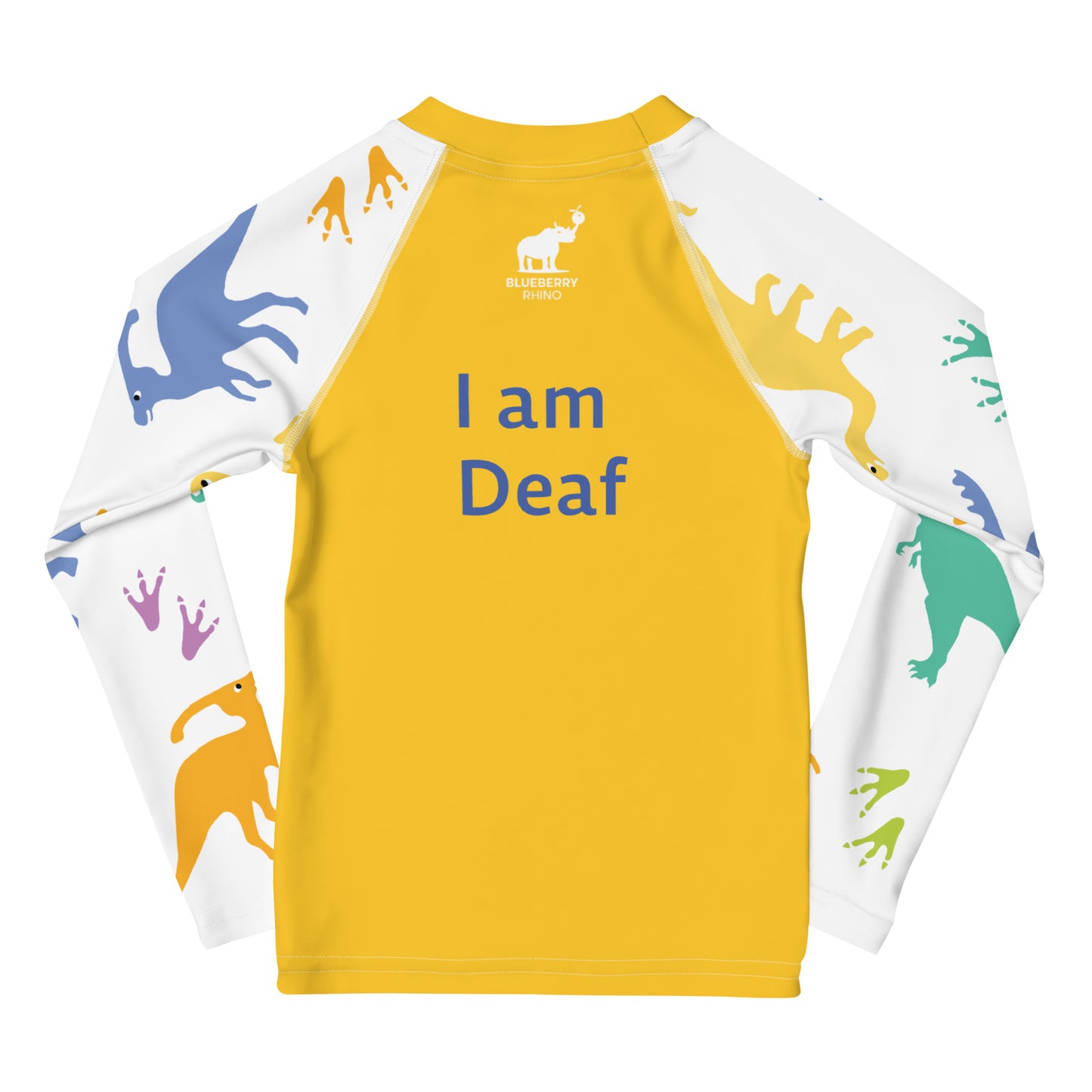 I am Deaf - Dinosaur Kids Rash Guard