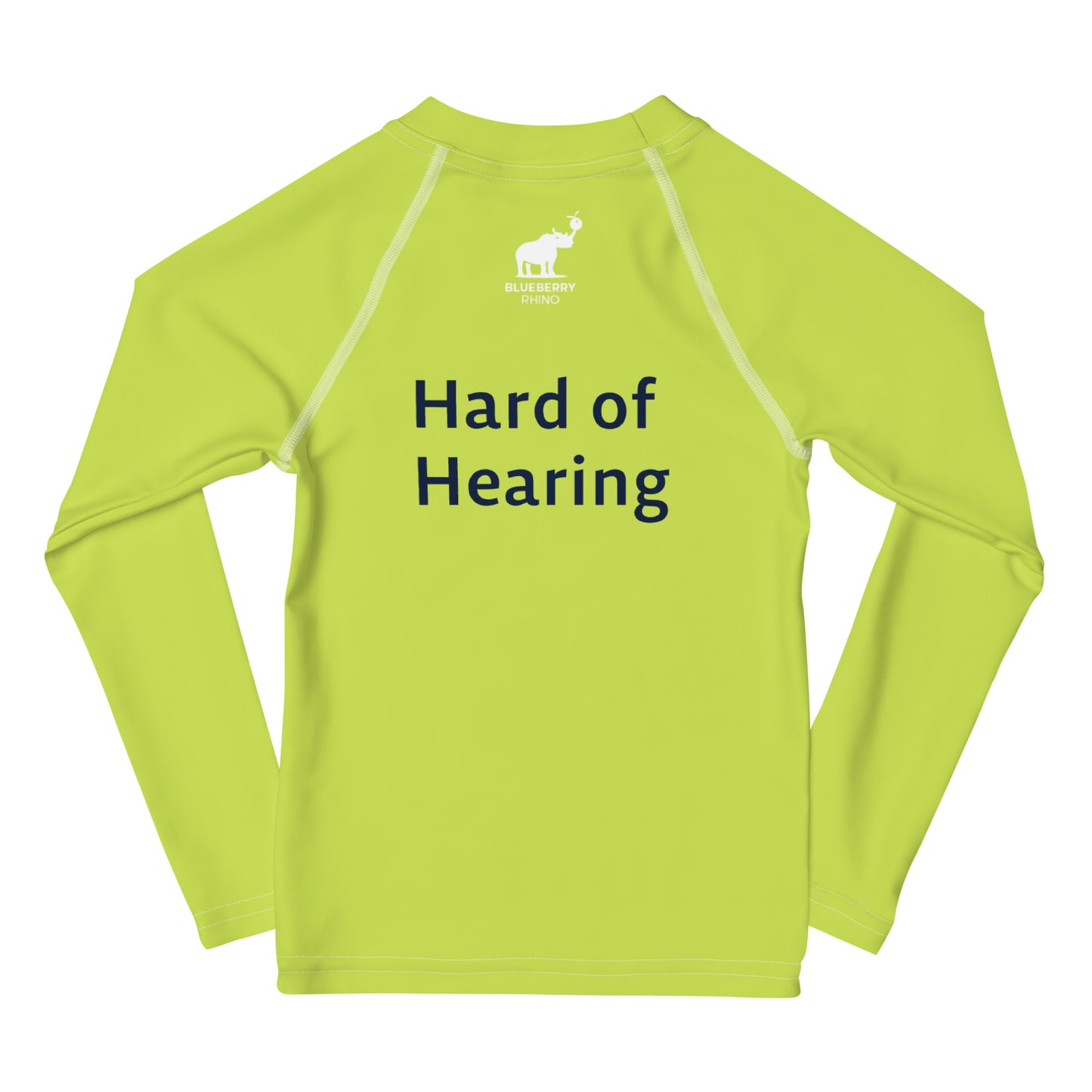 Hard of Hearing - Lime Kids Rash Guard
