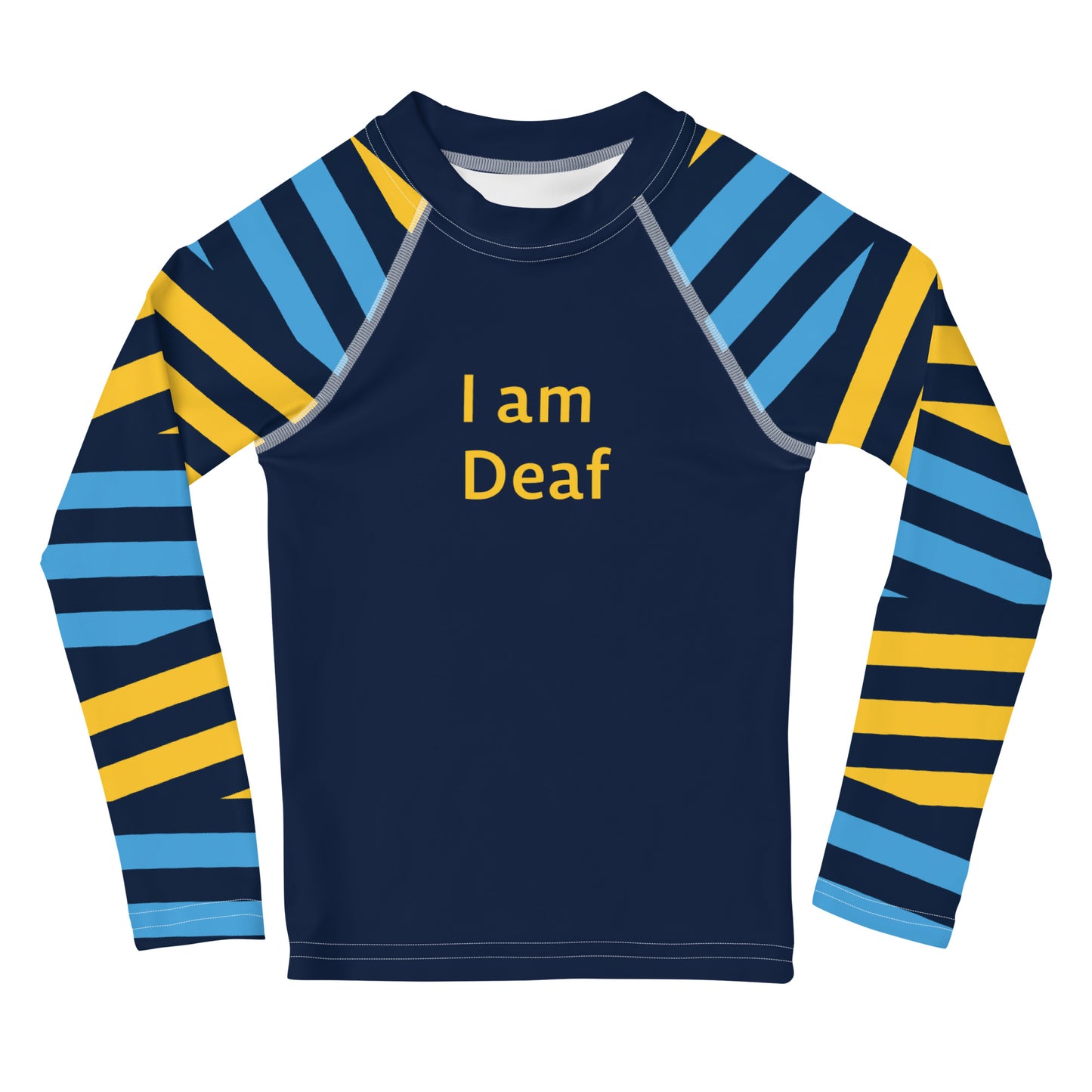 I am Deaf - Blue Kids Rash Guard
