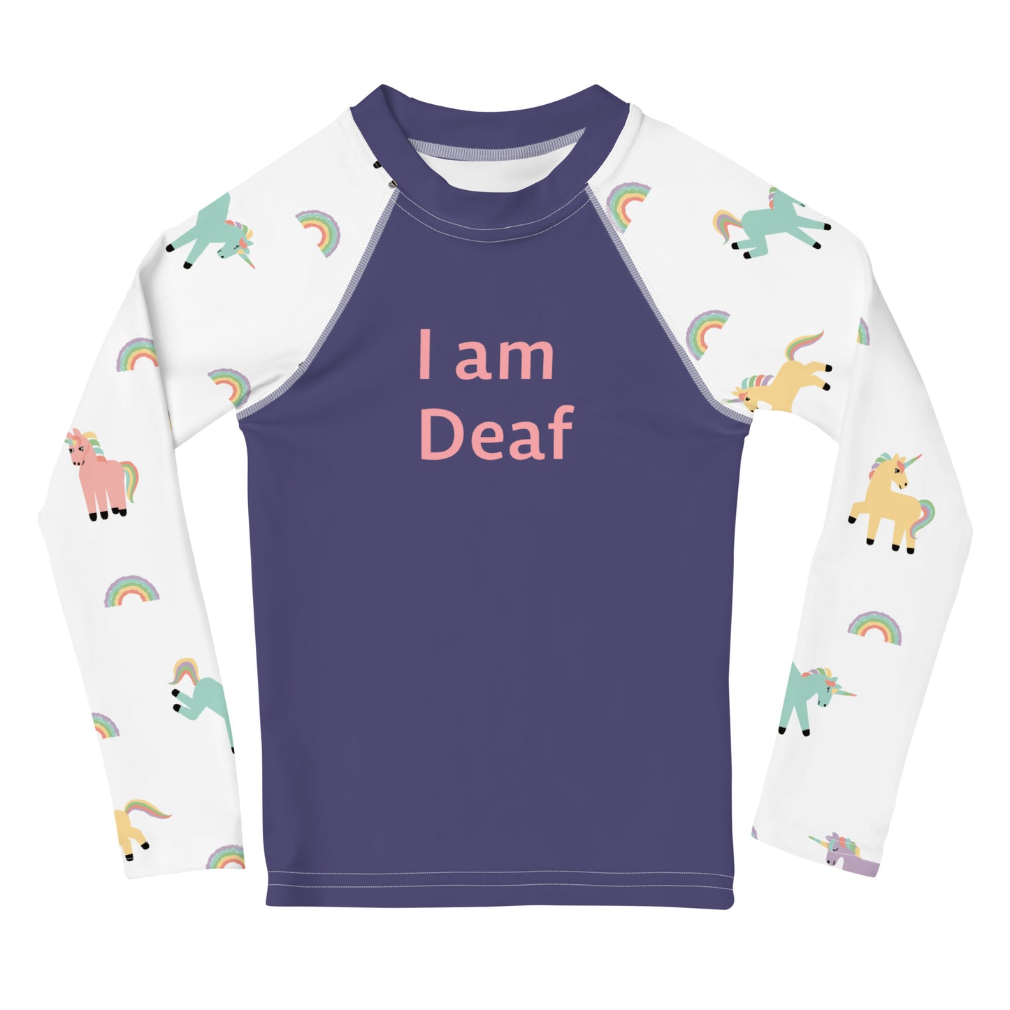 I am Deaf - Unicorn Kids Rash Guard