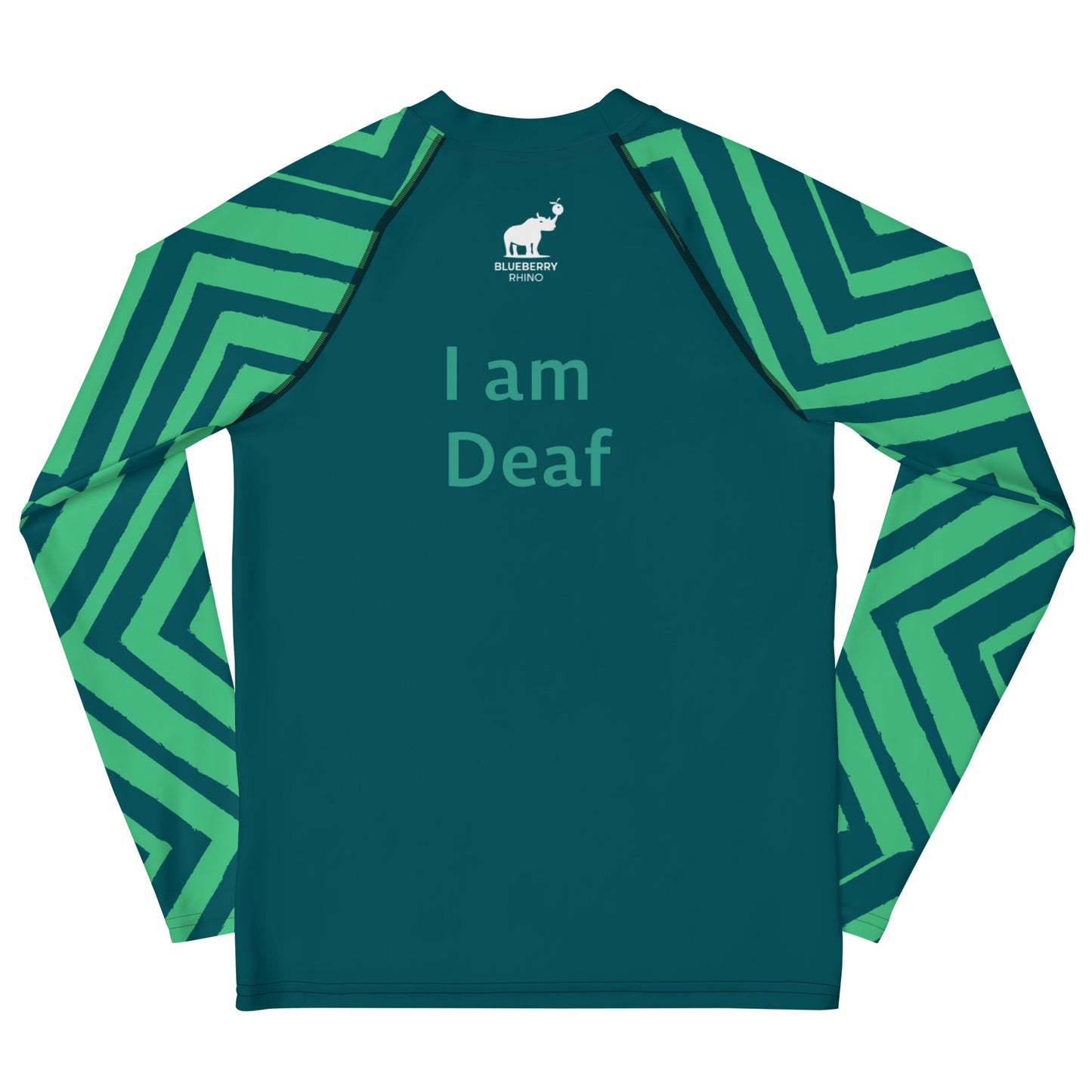 I am Deaf - Green lined Youth Rash Guard