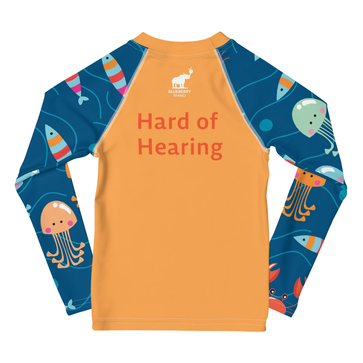 Fish Pattern Rash Guard Hard of Hearing - Fish Kids Rash Guard – Blueberry Rhino