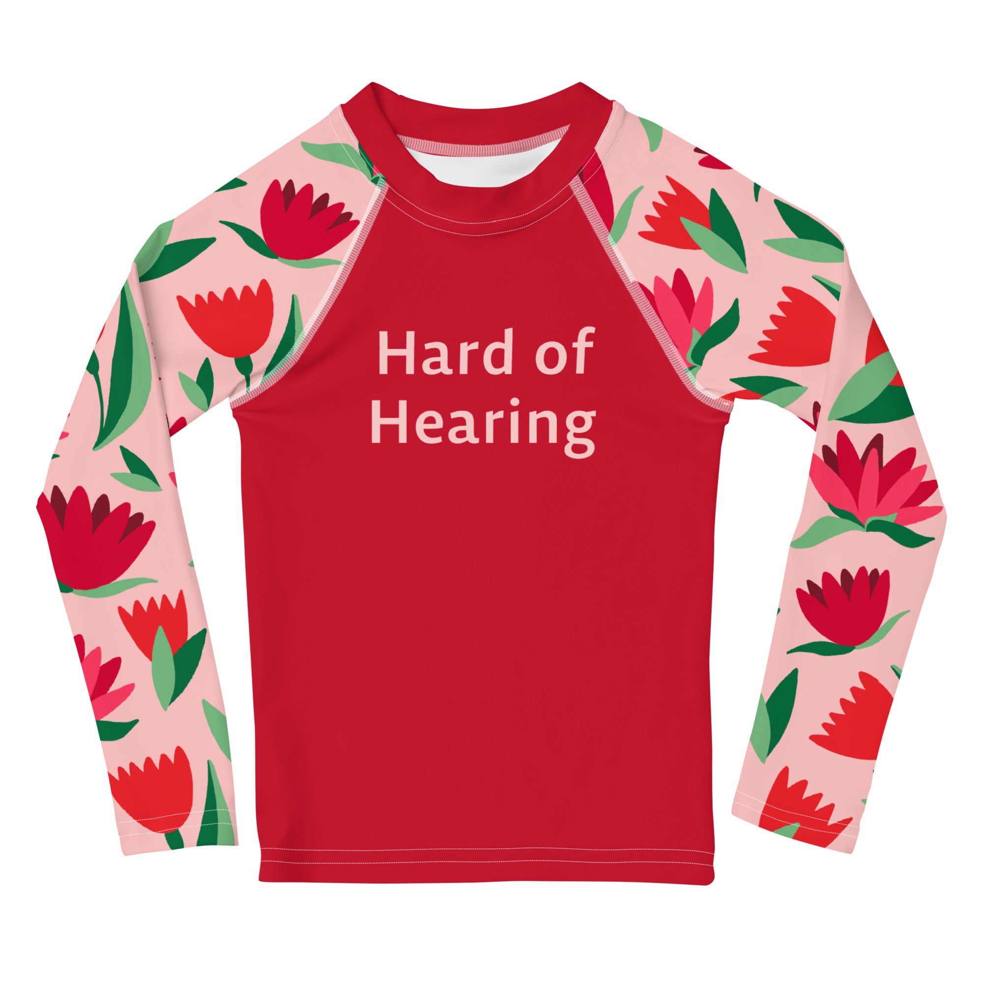 Hard of Hearing - Kids Strawberry Rash Guard – Blueberry Rhino
