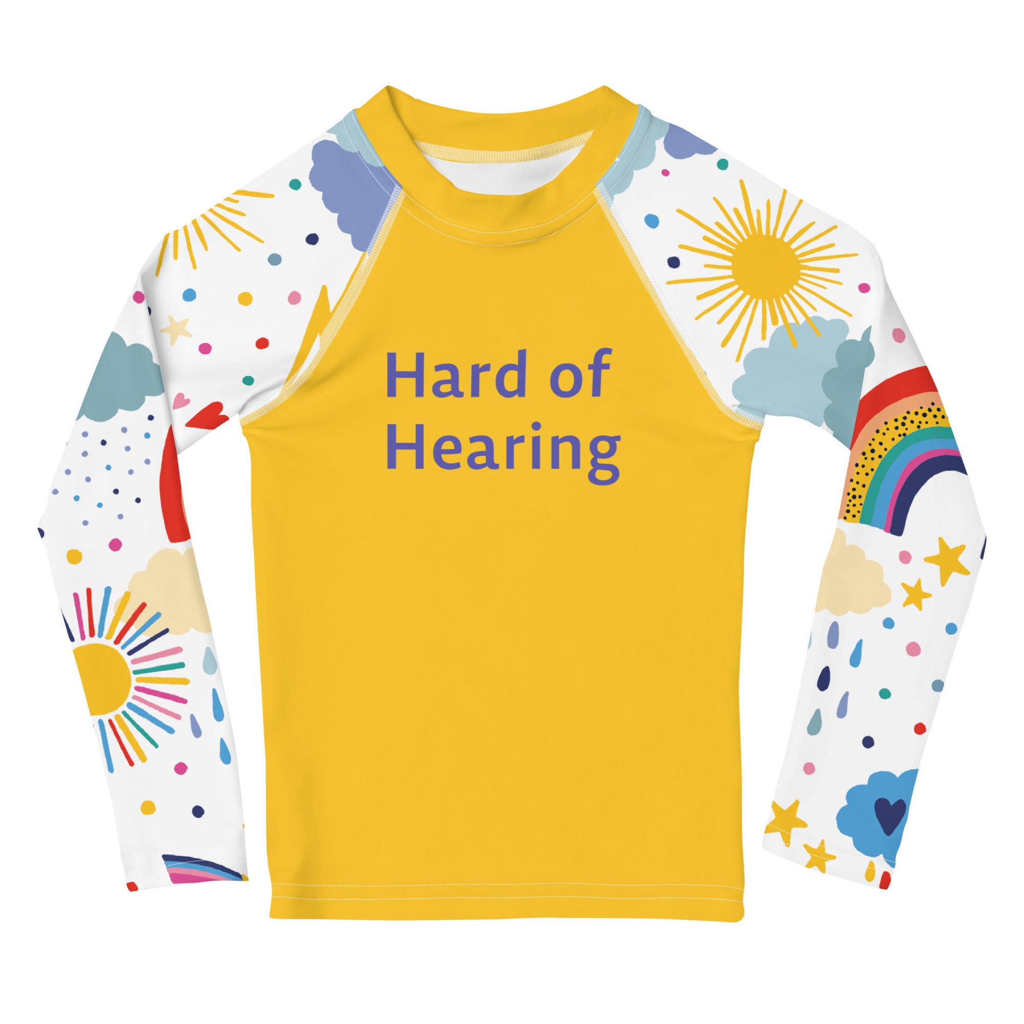 Hard of Hearing - Rainbow Kids Rash Guard – Blueberry Rhino