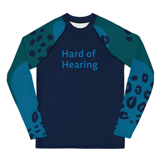 Hard of Hearing - Blue Youth Rash Guard