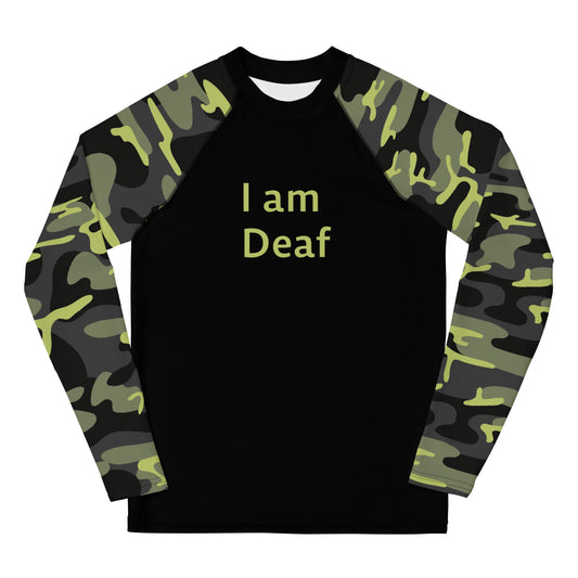 I am Deaf - Camo Youth Rash Guard