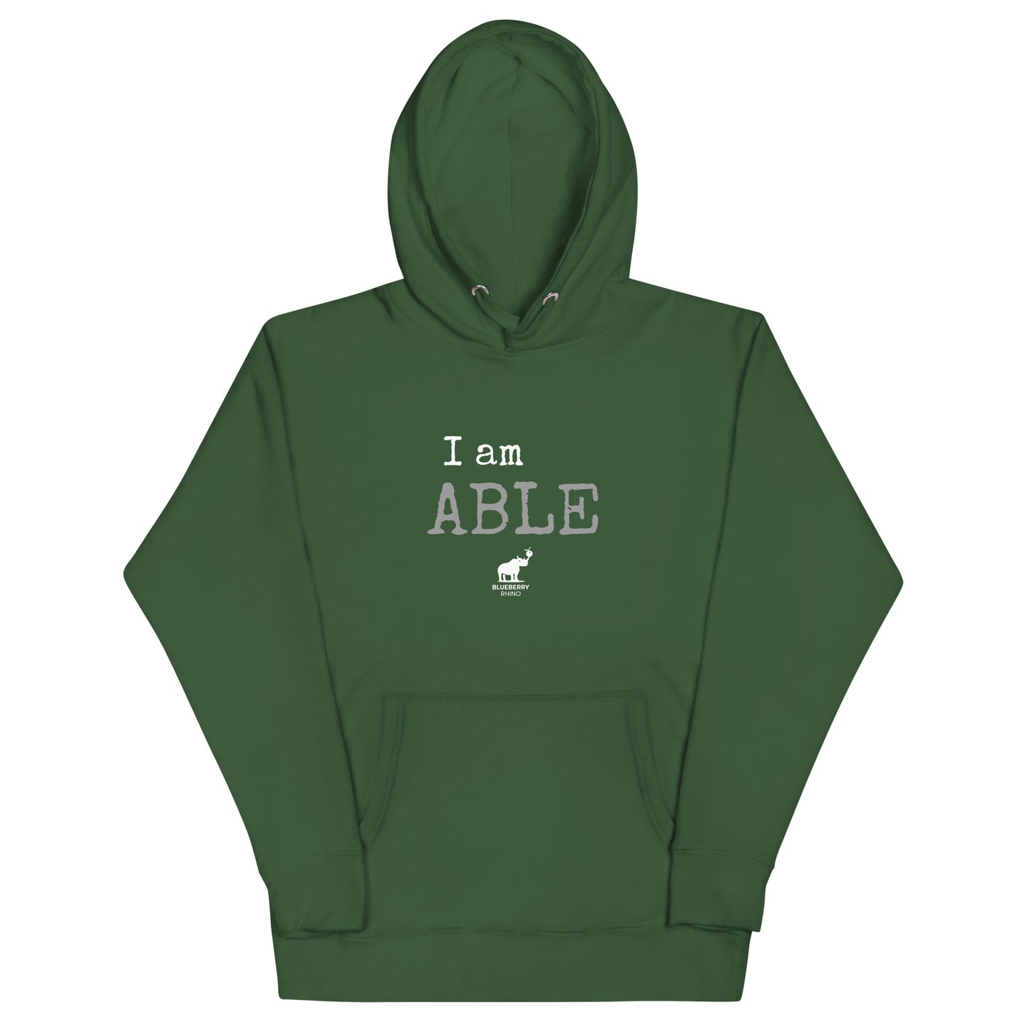 I am ABLE - Grey word Unisex Hoodie